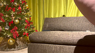 Santas Little Helper Finger Banging and Hard and Fast Oiled up Christmasturbation Under the Christmas Tree