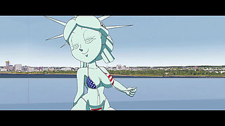 4th of July Hentai Cartoon - Sexy Statue of Liberty