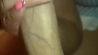 Stepmom in a blue dress got a creampie