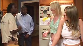 Two wonderful milfs are getting fucked by two monster black dongs