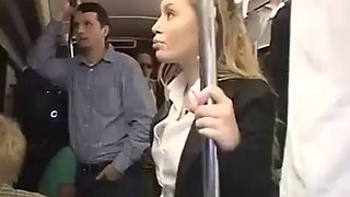 Blonde groped in bus