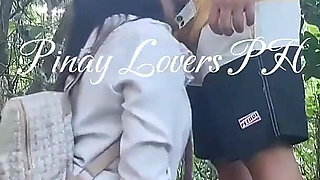 Student Viral, Risky Fucked at the Forest Outdoor Creampie