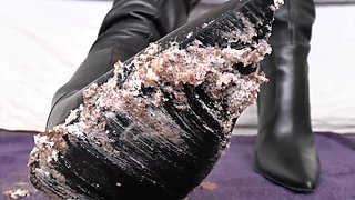 Smoking Mistress and Cake From Boot Soles POV Clip, Lady Victoria Valente