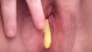 Cougar MILF masturbation with blazing hot Ginger Root insertion