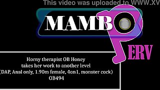 Horny therapist OB Honey takes her work to another level (DAP, Anal only, slim, 1.90m female, 4on1, Brazilian, monster penis, BBC) OB494