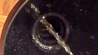 Halloween Scary Cumming and Pissing to Slave Slut Mouth Through a Funnel Gag