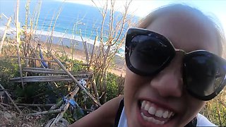 Big ass Thai amateur GF beach visit and homemade sex tape