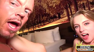 Amateur blondie pussyfucked by stranger