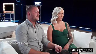 WIFEY Blonde Hotwife Candice Holds Hubbys Hand While Taking A Monster BBC