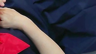 Blindfolded Pantyhose Sex with a Cute High School Girl in Uniform, Irresistible Creampie Inside Her Vagina, Amateur Blowjob,
