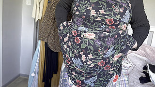 real amateur chubby girl with tattoos tries on bras and dresses for you