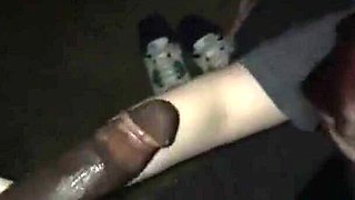 Redhead sucking BBC while her boyfriend cheers her on
