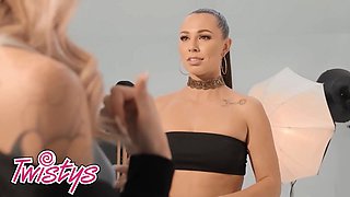 Twistys - sexy Aidra Fox can't say no to hot model charlotte sins and finishes up licking her labia and booty