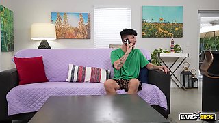 BANGBROS - Blonde MILF Gigi Dior Slurps Her Stepson's Big Cock, Then Gets A Dripping Creampie