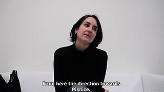 Huge ass European brunette fucked on casting