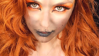 Halloween Teen Slut Squirting & Pissing Then Licking It up