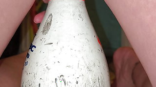Bowling pin fucked for squirting