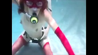 Red Mistress in Bondage Underwater Sex