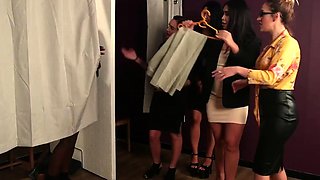 Beauty CFNM babes cocksucking BBC dude