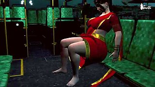 Savita Bhabhi Doggy Style Fuck in Moving Bus - Big Tits Indian MILF Public Sex