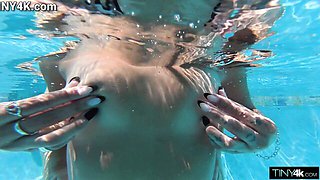 Tiny4K featuring Ricki Rose's medium size tits scene