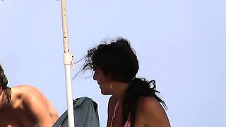 Sexy nudist  spanish beach girl cameltoe big tit