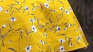 Masturbating Outdoors in Sexy Short Skirt Moaning Cumming Hard