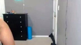 Petite Chick stripping and bending over