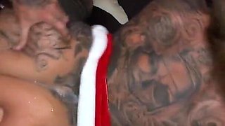 Christmas Gangbang with German Curvy Inked Bombshell Mia Blow