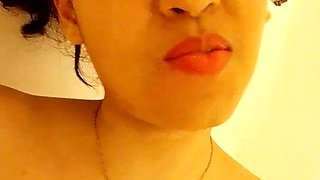 Saturn Squirt Has Several Squirts in the Bathroom Loud Moans Rubbing the Clitoris of Her Pink Pussy