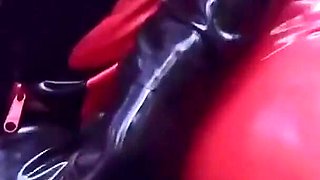Femdom Humiliation Outdoor: Latex Mistress and Rubber Submissive