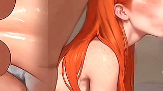 Busty Wife Giving Blowjob to Husband's Boss for Promotion - 3D Hentai Animated Porn - Mila Ai