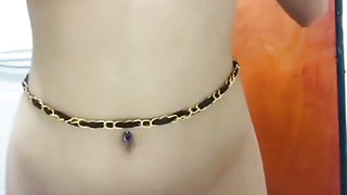 Young girl undressing in the bathroom screams for cock and asks to be fucked hard