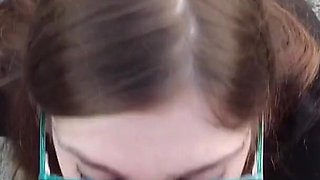 Outdoor huge cumshot in the face, full on the glasses!