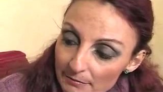 Busty Italian mom gets spunk on her face