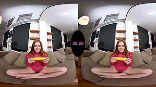 Jia Plays With Banana - Hot Redhead Solo Masturbation Insertion