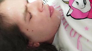 Lovelylilush fornicate dildo and jizz on face