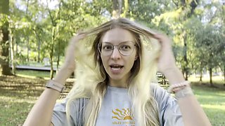 Two kinds of foot slaves for platinum-blonde Goddess Bella Rae
