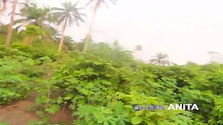 Hairy Ebony MILF Gets Wet with BBC - Busty Bush Fucking