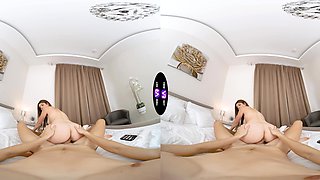 A couple has a late night sex session in reverse cowgirl