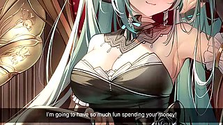 Sensual anime babe enjoys tit fucking session