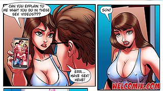 Adult cartoon adventures with a big titty mom and some wild fantasies