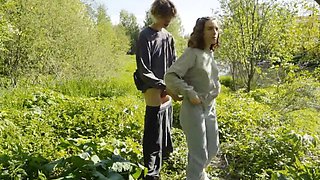 Cute Teenagers Fucking and Pee in the Woods Part 2