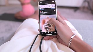 Sporty blonde gets a delicious pussy fucked and creampied after doing yoga