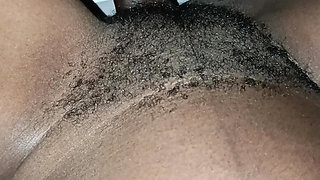 College Ebony Hairy Babe Getting Fucked Raw in Missionery After Home Party
