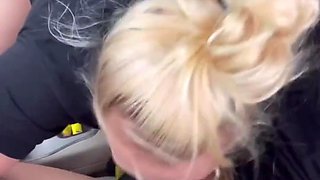 Horny blonde PAWG tirelessly rides BWC in car back seat