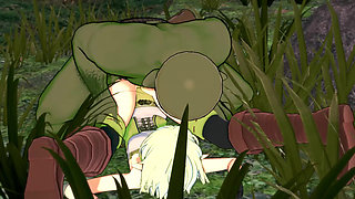 Elf Archer Gets Fucked in the Forest by a Goblin