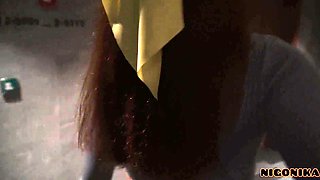 Russian nerd girl sucks hard dick