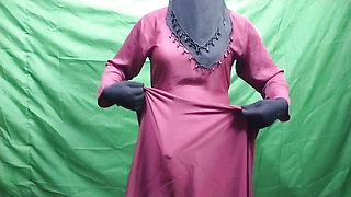 Masturbating  while wearing neighbor's clothes