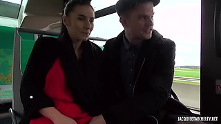 Nelly Sexy Brunette Exposes Herself And Gets Fucked In A Public Bus